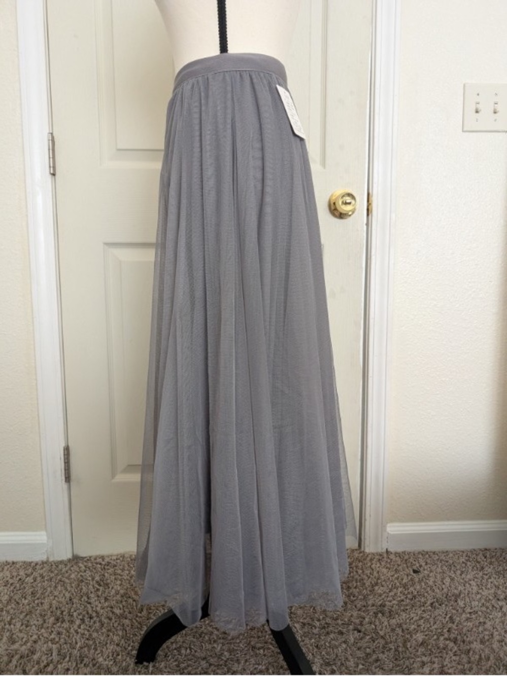Othr Gray Layered Mesh Maxi Skirt